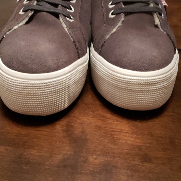 Superga suede, fleece lined, platform sneakers - Picture 3 of 7